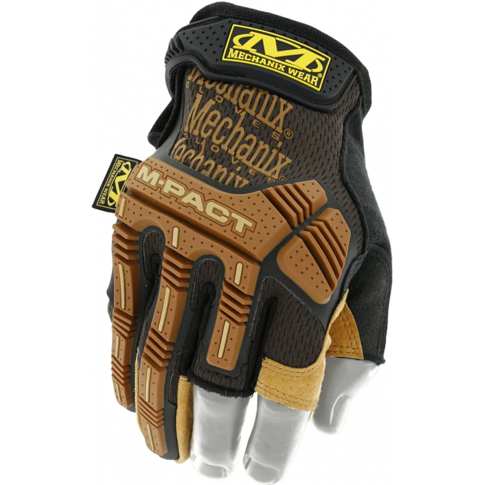 Перчатки MECHANIX WORK LEATHER M-PACT FINGERLESS FRAMER BROWN, размер L LFR-75-010